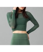 【チャコット/Chacott】のChacott BALANCE【ノーソーイングニット】メッシュニットショートトップ ボトルグリーン|ID: prp329100004516625 ipo3291000000031918577