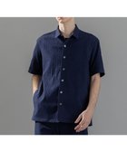 【ジョゼフ オム/JOSEPH HOMME / MEN】の新素材【通気性/洗える/ストレッチ】トリコワッシャーストレッチ レギュラーカラー半袖シャツ ネイビー系|ID: prp329100004517512 ipo3291000000034584586