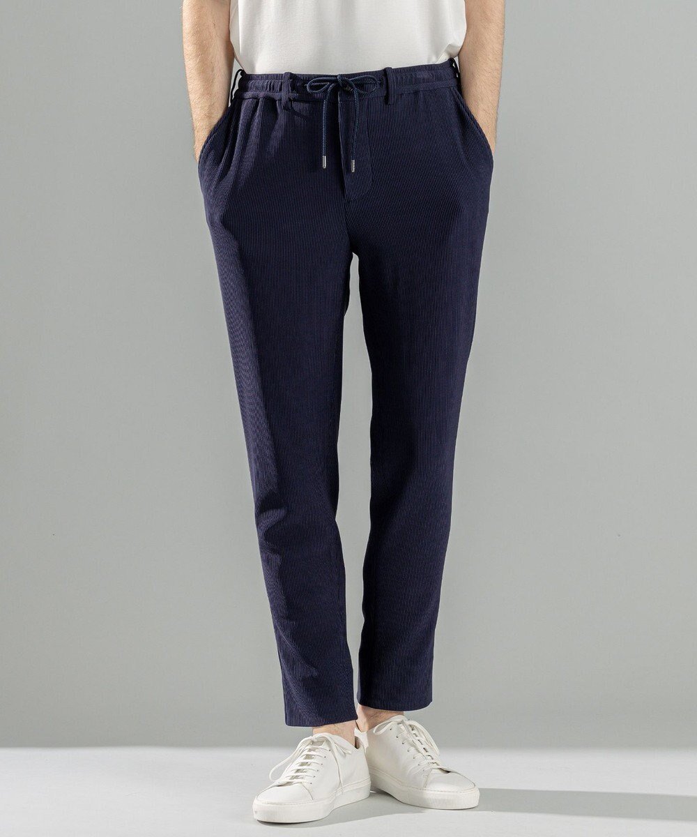 【ジョゼフ オム/JOSEPH HOMME / MEN】の【洗える/ストレッチ】ソフトプリーツストレッチ ドロスト付テーパードパンツ / PEGG CONVERTIBLE インテリア・キッズ・メンズ・レディースファッション・服の通販 founy(ファニー) 　ファッション　Fashion　メンズファッション　MEN　ボトムス　Bottoms/Men　ウォッシャブル　Washable　春　Spring　洗える　Washable　ジャージー　Jersey　ストレッチ　Stretch　テーパード　Tapered　ドローコード　Draw Cord　プリーツ　Pleats　ポケット　Pocket　ループ　Loop　レギュラー　Regular　S/S・春夏　Ss・Spring/Summer　再入荷　Restock/Back In Stock/Re Arrival　夏　Summer　ネイビー系|ID: prp329100004517516 ipo3291000000031929745