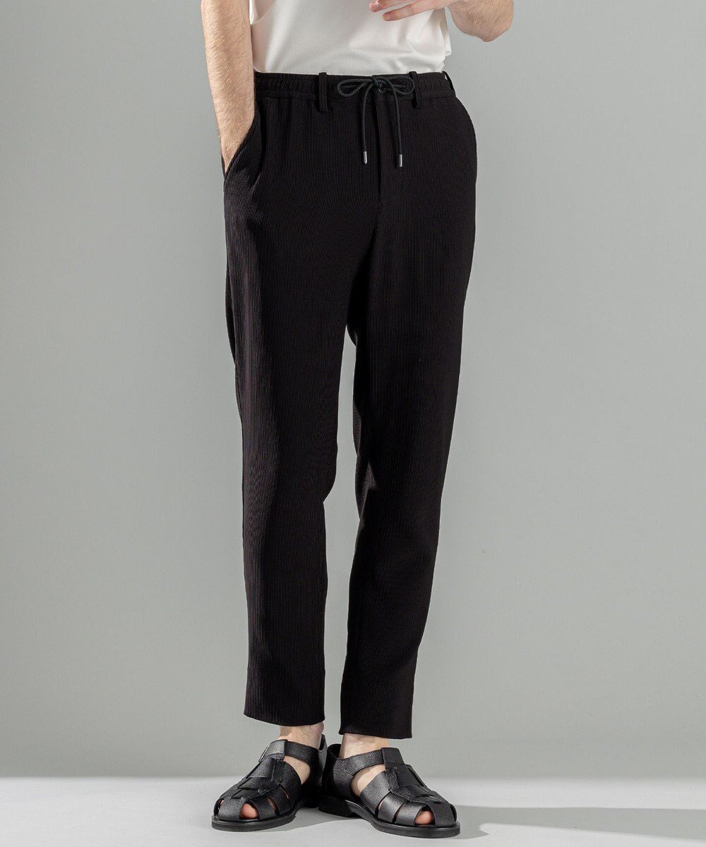 【ジョゼフ オム/JOSEPH HOMME / MEN】の【洗える/ストレッチ】ソフトプリーツストレッチ ドロスト付テーパードパンツ / PEGG CONVERTIBLE インテリア・キッズ・メンズ・レディースファッション・服の通販 founy(ファニー) 　ファッション　Fashion　メンズファッション　MEN　ボトムス　Bottoms/Men　ウォッシャブル　Washable　春　Spring　洗える　Washable　ジャージー　Jersey　ストレッチ　Stretch　テーパード　Tapered　ドローコード　Draw Cord　プリーツ　Pleats　ポケット　Pocket　ループ　Loop　レギュラー　Regular　S/S・春夏　Ss・Spring/Summer　再入荷　Restock/Back In Stock/Re Arrival　夏　Summer　ブラック系|ID: prp329100004517516 ipo3291000000031929746