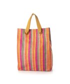 【アンビリオン/UNBILLION】のkakatoo ラフィアストライプカラーハンドルトート ピンクグリーン|ID: prp329100004517546 ipo3291000000034305997