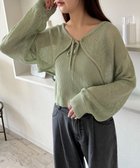 【ウィゴー/WEGO】のアンサンブルメッシュリボンカーディガン グリーン|ID: prp329100004517610 ipo3291000000031930920