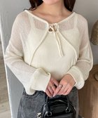【ウィゴー/WEGO】のアンサンブルメッシュリボンカーディガン オフホワイト|ID: prp329100004517610 ipo3291000000032220103