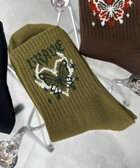 【ウィゴー/WEGO】のバタフライデザインソックス カーキ|ID: prp329100004517622 ipo3291000000031930962