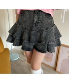 【ウィゴー/WEGO】のデニムフリルミニスカート ブラックその他|ID: prp329100004517625 ipo3291000000031930975