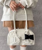 【ウィゴー/WEGO】のレースアップボストンバッグ ホワイト|ID: prp329100004517626 ipo3291000000032213083