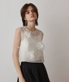 【グレース コンチネンタル/GRACE CONTINENTAL】のメッシュフラワートップ ホワイト|ID: prp329100004517640 ipo3291000000031931030