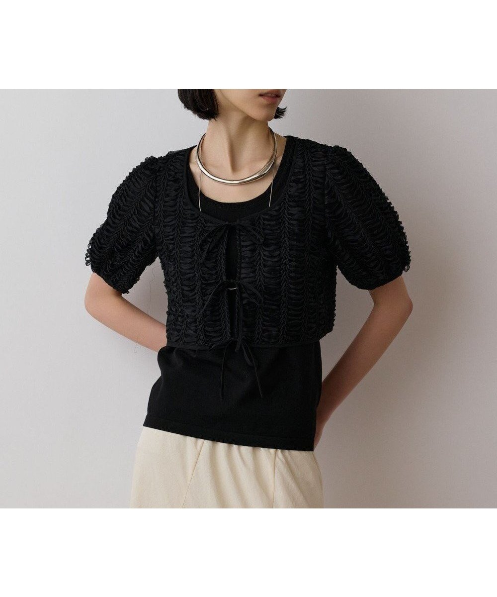 【グレース コンチネンタル/GRACE CONTINENTAL】のレーススカラトップ インテリア・キッズ・メンズ・レディースファッション・服の通販 founy(ファニー) 　ファッション　Fashion　レディースファッション　WOMEN　トップス・カットソー　Tops/Tshirt　NEW・新作・新着・新入荷　New Arrivals　コンパクト　Compact　ショート　Short　スカラップ　Scalloped　トレンド　Trend　フロント　Front　リボン　Ribbon　レース　Race　ワイド　Wide　夏　Summer　春　Spring　S/S・春夏　Ss・Spring/Summer　ブラック|ID: prp329100004517641 ipo3291000000031931034