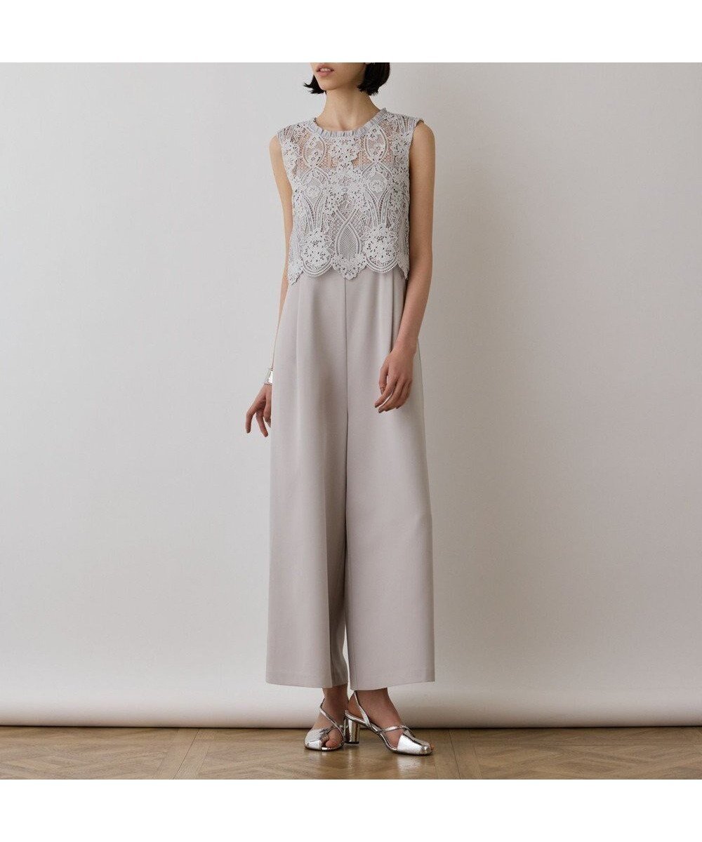 【グレース コンチネンタル/GRACE CONTINENTAL】のレースコンビサロペット 人気、トレンドファッション・服の通販 founy(ファニー) 　ファッション　Fashion　レディースファッション　WOMEN　ワンピース　Dress　オールインワン ワンピース　All In One Dress　サロペット　Salopette　アクセサリー　Accessories　春　Spring　ケミカル　Chemical　サロペット　Overalls　ジョーゼット　Georgette　スカラップ　Scalloped　バランス　Balance　レース　Race　ワイド　Wide　S/S・春夏　Ss・Spring/Summer　NEW・新作・新着・新入荷　New Arrivals　夏　Summer　エレガント 上品　Elegant　セレモニー　Ceremony　 other-1|ID: prp329100004517643 ipo3291000000031931042
