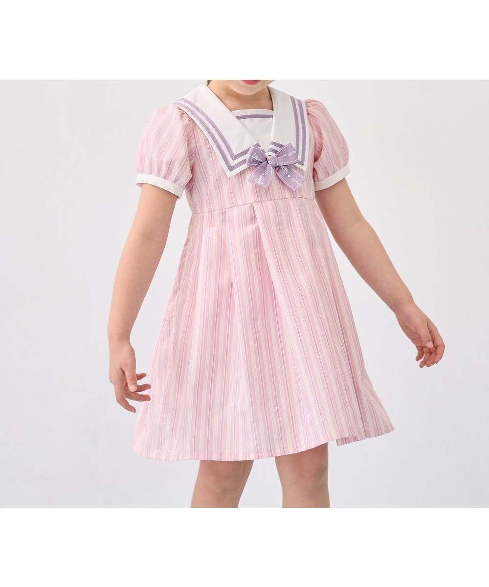 【エニィ/ANY / KIDS】のセーラーワンピース インテリア・キッズ・メンズ・レディースファッション・服の通販 founy(ファニー) ファッション Fashion キッズファッション Fashion for Kids ワンピース Dresses おすすめ Recommended / Our Picks ストライプ Stripe, Striped Pattern ポケット Pocket, Pocket Detail 夏 Summer 春 Spring S/S・春夏 SS, Spring/Summer, Warm Season ピンク|ID: prp329100004518690 ipo3291000000033629325