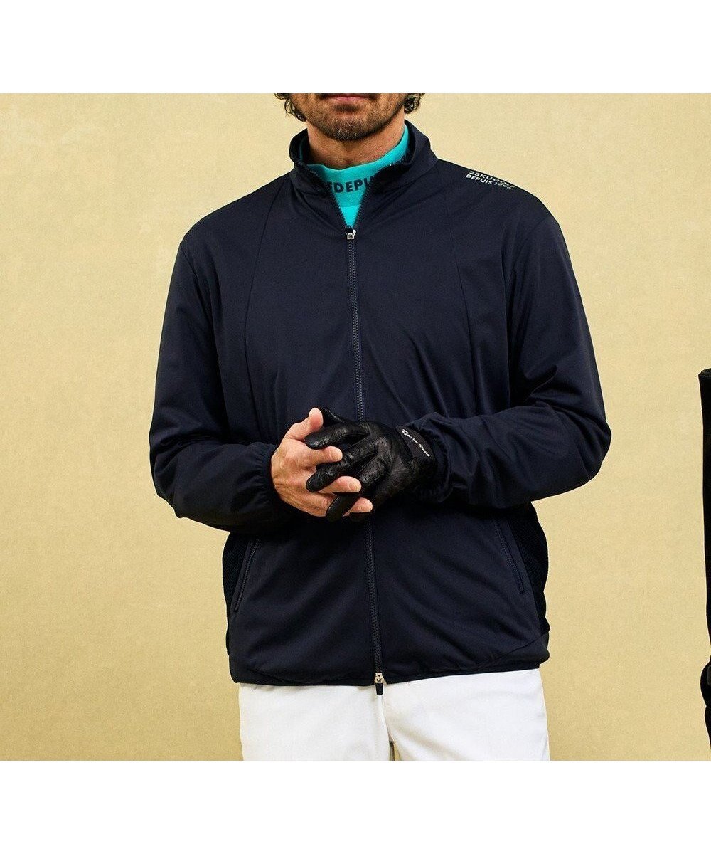 【23区 ゴルフ/23区GOLF / MEN】の【MEN】【撥水/防風/ストレッチ】悪天候の日にも活躍するストレッチ性抜群のエアリージャージーブルゾン インテリア・キッズ・メンズ・レディースファッション・服の通販 founy(ファニー) 　ファッション　Fashion　メンズファッション　MEN　アウター　Coats Outerwear/Men　ブルゾン　Blouson/Jackets　アクリル　Acrylic　春　Spring　コンパクト　Compact　コーティング　Coating　軽量　Lightweight　シンプル　Simple　ジャケット　Jacket　ジャージー　Jersey　スタンド　Stand　ストレッチ　Stretch　ファブリック　Fabric　ブルゾン　Blouson　ポケット　Pocket　メッシュ　Mesh　S/S・春夏　Ss・Spring/Summer　夏　Summer　ゴルフ　Golf　ネイビー系|ID: prp329100004518722 ipo3291000000032138669