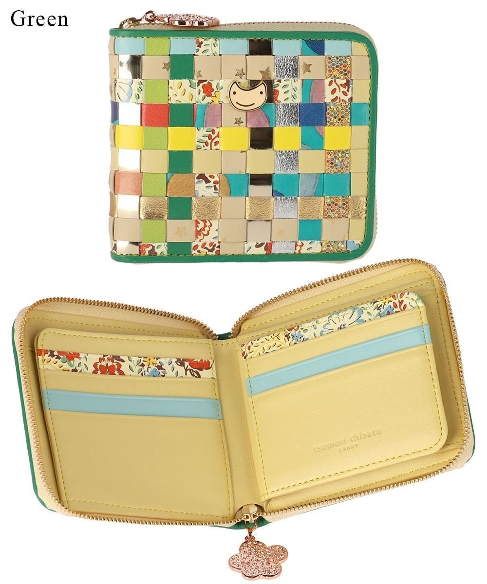 【ツモリチサト キャリー/tsumori chisato CARRY】のエポネコメッシュ ラウンドファスナー2つ折り財布 インテリア・キッズ・メンズ・レディースファッション・服の通販 founy(ファニー) 　ファッション　Fashion　レディースファッション　WOMEN　財布　Wallets　ストーン　Stone　ドット　Dot　ネコ　Cat　ボックス　Box　ポケット　Pocket　メッシュ　Mesh　ラウンド　Round　再入荷　Restock/Back In Stock/Re Arrival　財布　Wallet　グリーン|ID: prp329100004518734 ipo3291000000031941745