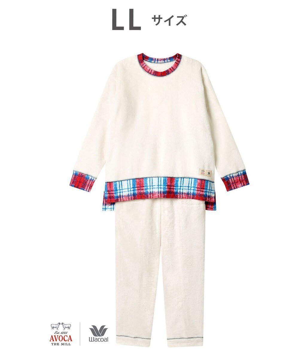 【ワコール/WACOAL】のパジャマ 【AVOCA×ワコール】 長袖 長ズボン あったか レディース BDW749 /ワコール インテリア・キッズ・メンズ・レディースファッション・服の通販 founy(ファニー) 　ファッション　Fashion　レディースファッション　WOMEN　トップス・カットソー　Tops/Tshirt　なめらか　Smooth　セットアップ　Set Up　チェック　Check　パジャマ　Pajamas　プリント　Print　ボトム　Bottom　長袖　Long Sleeve　アイボリー|ID: prp329100004518781 ipo3291000000031942611