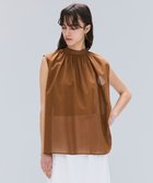 【ベイジ,/BEIGE,】の【洗える】BAC / コットンバックボウタイノースリーブブラウス Brown|ID: prp329100004518793 ipo3291000000031942671