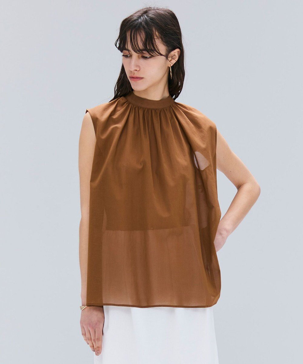 【ベイジ,/BEIGE,】の【洗える】BAC / コットンバックボウタイノースリーブブラウス インテリア・キッズ・メンズ・レディースファッション・服の通販 founy(ファニー) 　ファッション　Fashion　レディースファッション　WOMEN　トップス・カットソー　Tops/Tshirt　キャミソール / ノースリーブ　No Sleeves　シャツ/ブラウス　Shirts/Blouses　NEW・新作・新着・新入荷　New Arrivals　インナー　Inner　エレガント 上品　Elegant　ジャケット　Jacket　ノースリーブ　No Sleeve　リボン　Ribbon　ビジネス 仕事 通勤　Business　夏　Summer　春　Spring　S/S・春夏　Ss・Spring/Summer　洗える　Washable　Brown|ID: prp329100004518793 ipo3291000000031942671