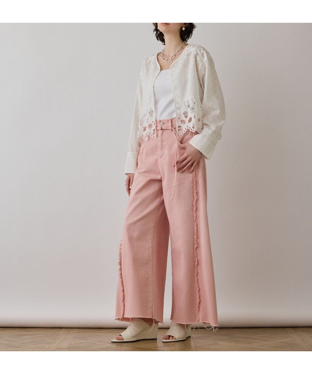 【グレース コンチネンタル/GRACE CONTINENTAL】のフリンジバギーパンツ インテリア・キッズ・メンズ・レディースファッション・服の通販 founy(ファニー) 　ファッション　Fashion　レディースファッション　WOMEN　パンツ　Pants　フリンジ　Fringe　ワイド　Wide　ヴィンテージ　Vintage　夏　Summer　定番　Standard　春　Spring　S/S・春夏　Ss・Spring/Summer　ピンク|ID: prp329100004518798 ipo3291000000031942692