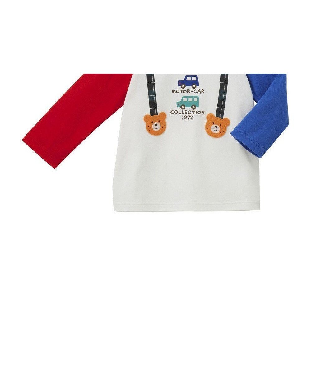 【ミキハウスホットビスケッツ/MIKI HOUSE HOT BISCUITS / KIDS】の【70-120cm】 サスペンダープリント長袖Tシャツ インテリア・キッズ・メンズ・レディースファッション・服の通販 founy(ファニー) 　ファッション　Fashion　キッズファッション　KIDS　トップス・カットソー　Tops/Tees/Kids　カットソー　Cut And Sew　サスペンダー　Suspenders　プリント　Print　モチーフ　Motif　リボン　Ribbon　夏　Summer　S/S・春夏　Ss・Spring/Summer　A/W・秋冬　Aw・Autumn/Winter・Fw・Fall-Winter　長袖　Long Sleeve　ブルー|ID: prp329100004519685 ipo3291000000031950581