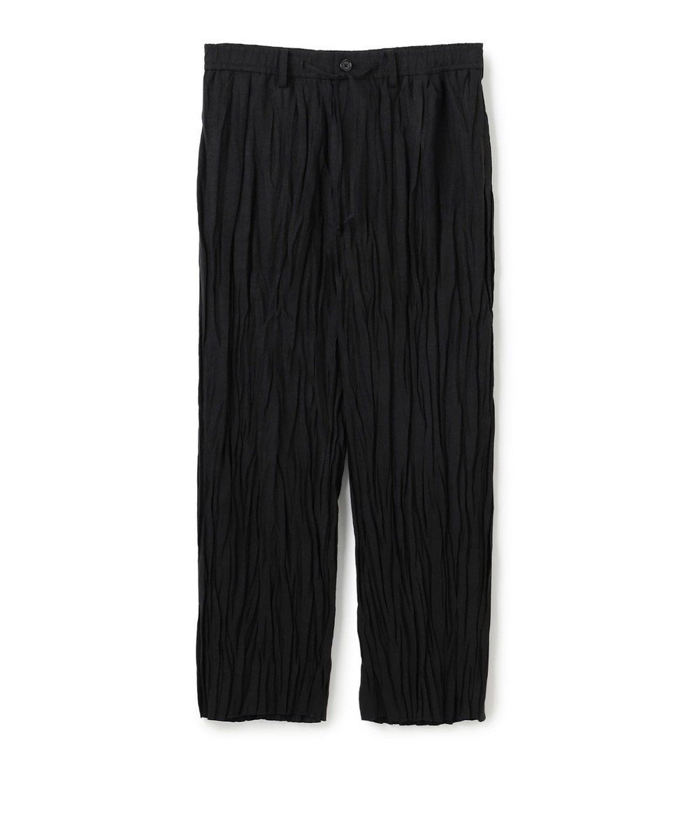【ジョゼフ オム/JOSEPH HOMME / MEN】の【HIGH GRADE LINE】マックスプリーツワッシャー ドロスト付ワイドパンツ / WAVE インテリア・キッズ・メンズ・レディースファッション・服の通販 founy(ファニー) 　ファッション　Fashion　メンズファッション　MEN　ボトムス　Bottoms/Men　春　Spring　シルク　Silk　ドローコード　Draw Cord　パッチ　Patch　プリーツ　Pleats　ポケット　Pocket　リラックス　Relax　ループ　Loop　ワイド　Wide　S/S・春夏　Ss・Spring/Summer　夏　Summer　エレガント 上品　Elegant　ブラック系|ID: prp329100004519704 ipo3291000000031950684