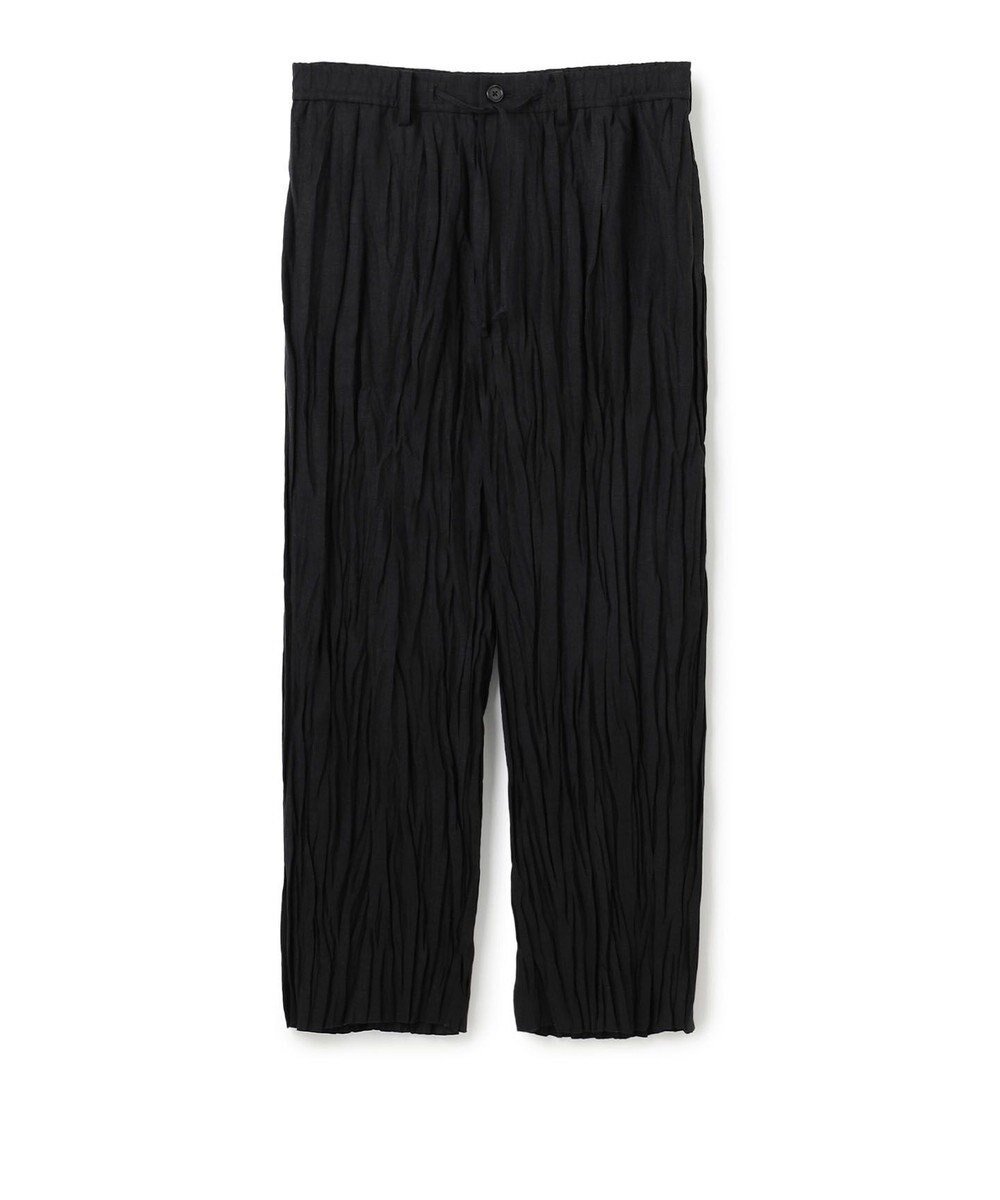 【ジョゼフ オム/JOSEPH HOMME / MEN】の【HIGH GRADE LINE】マックスプリーツワッシャー ドロスト付ワイドパンツ / WAVE インテリア・キッズ・メンズ・レディースファッション・服の通販 founy(ファニー) 　ファッション　Fashion　メンズファッション　Fashion for Men　ボトムス　Bottoms　春　Spring　シルク　Silk, 100% Silk　ドローコード　Drawcord, Drawstring Cord　パッチ　Patch, Appliqué　プリーツ　Pleats, Pleated　ポケット　Pocket, Pocket Detail　リラックス　Relax, Relaxed Fit　ループ　Loop, Loop Knit　ワイド　Wide, Wide Fit　S/S・春夏　SS, Spring/Summer, Warm Season　夏　Summer　エレガント 上品　Elegant　ブラック系|ID: prp329100004519704 ipo3291000000032990493