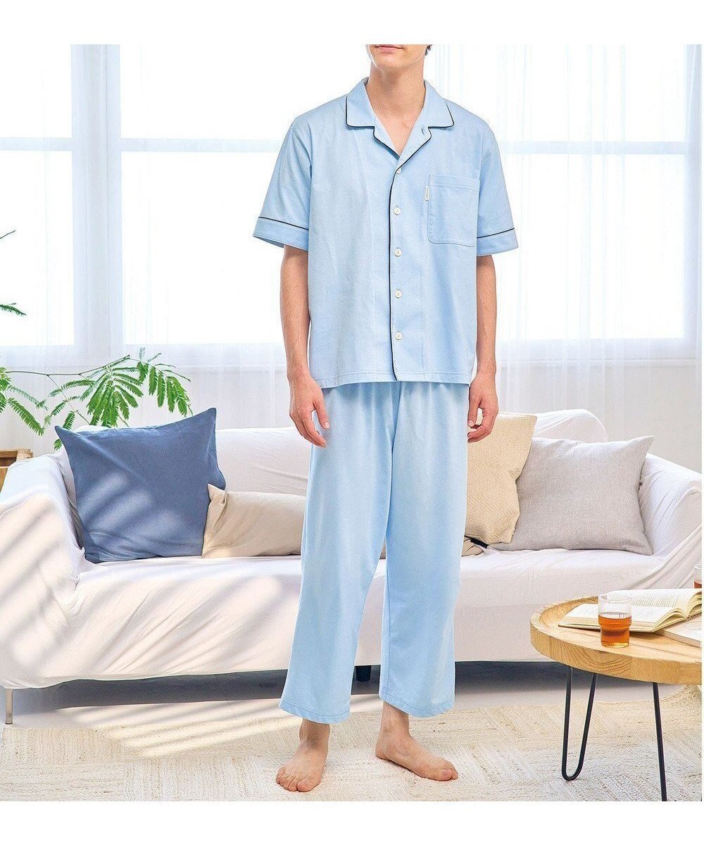 【ワコール 睡眠科学/wacoal suimin / MEN】のパジャマ 5分袖 半袖 8分丈 綿100%(本体) 天竺素材 メンズ YGT151 睡眠科学/ワコール インテリア・キッズ・メンズ・レディースファッション・服の通販 founy(ファニー) 　ファッション　Fashion　メンズファッション　MEN　NEW・新作・新着・新入荷　New Arrivals　なめらか　Smooth　パジャマ　Pajamas　ボトム　Bottom　メンズ　Mens　半袖　Short Sleeve　サックス|ID: prp329100004519713 ipo3291000000031950756