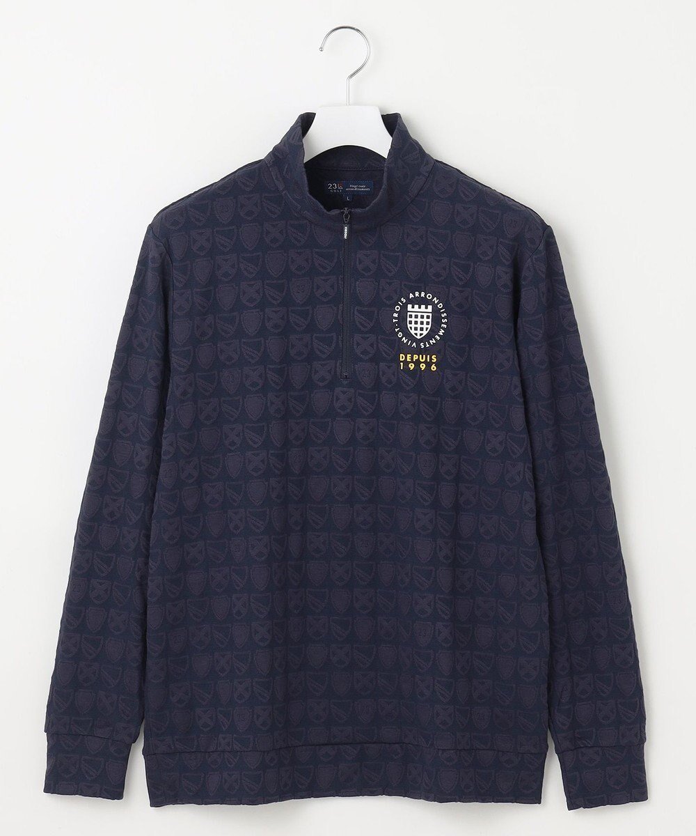 【23区 ゴルフ/23区GOLF / MEN】の【MEN】エンブレムハーフジッププルオーバー インテリア・キッズ・メンズ・レディースファッション・服の通販 founy(ファニー) 　ファッション　Fashion　メンズファッション　MEN　トップス・カットソー　Tops/Tshirt/Men　インナー　Inner　スウェット　Sweat　A/W・秋冬　Aw・Autumn/Winter・Fw・Fall-Winter　ネイビー系|ID: prp329100004519715 ipo3291000000031950784