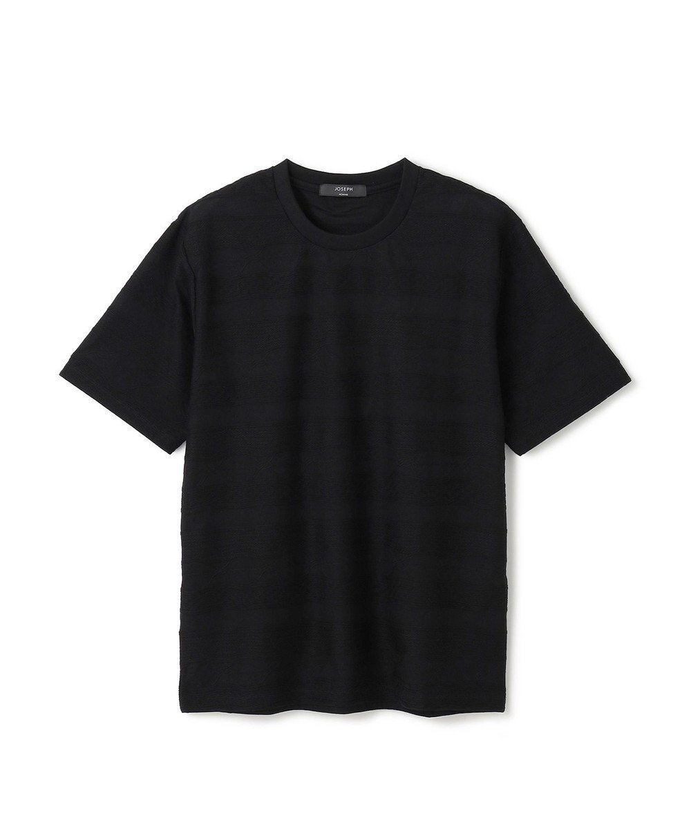 【ジョゼフ オム/JOSEPH HOMME / MEN】の新柄【ストレッチ/洗える】ジャガードボーダー クルーネックTシャツ インテリア・キッズ・メンズ・レディースファッション・服の通販 founy(ファニー) 　ファッション　Fashion　メンズファッション　MEN　トップス・カットソー　Tops/Tshirt/Men　シャツ　Shirts　NEW・新作・新着・新入荷　New Arrivals　カットソー　Cut And Sew　ジャージー　Jersey　ストレッチ　Stretch　テクスチャー　Texture　ブロッキング　Blocking　ボーダー　Border　夏　Summer　春　Spring　S/S・春夏　Ss・Spring/Summer　洗える　Washable　ブラック系|ID: prp329100004519717 ipo3291000000031950791