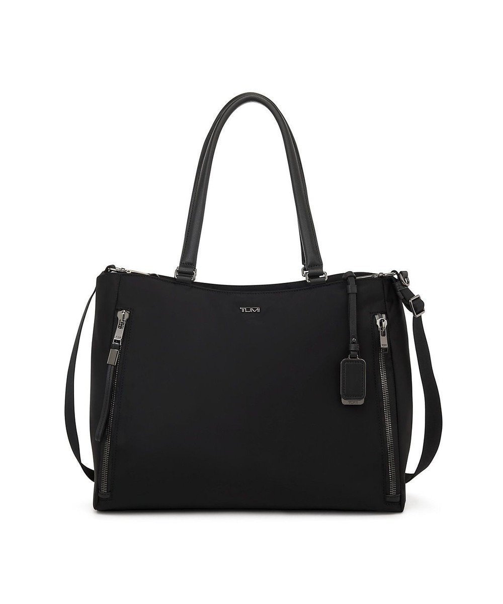 【トゥミ/TUMI】のトートバッグ レディス VOYAGEUR 「ヴァレッタ」ラージ・トート インテリア・キッズ・メンズ・レディースファッション・服の通販 founy(ファニー) 　ファッション　Fashion　レディースファッション　WOMEN　バッグ　Bag　アクセサリー　Accessories　軽量　Lightweight　スタイリッシュ　Stylish　チャーム　Charm　トラベル　Travel　フロント　Front　ポケット　Pocket　マグネット　Magnet　ループ　Loop　ビジネス 仕事 通勤　Business　BLACK/GUNMETAL|ID: prp329100004519719 ipo3291000000031950819