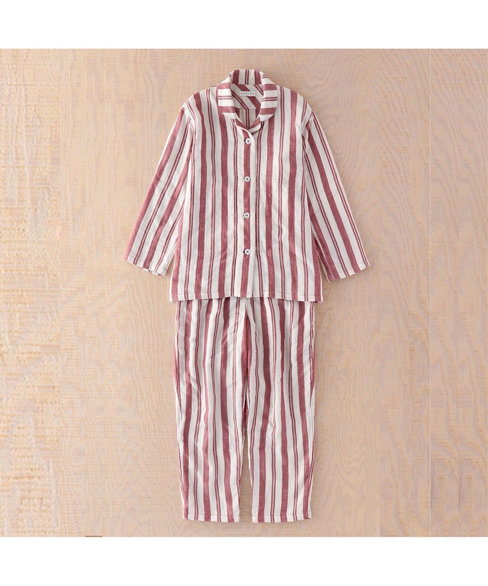 【ウチノ/UCHINO】のマシュマロガーゼシックシンストライプレディスパジャマ インテリア・キッズ・メンズ・レディースファッション・服の通販 founy(ファニー) 　ファッション　Fashion　レディースファッション　Fashion for Women　吸水　Absorbent, Quick-Dry　シンプル　Simple, Minimal　スタンダード　Standard, Basic　ストライプ　Stripe, Striped Pattern　バランス　Balance, Style Balance　パジャマ　Pajamas, Sleepwear　プレミアム　Premium, High-End　ベーシック　Basic, Essential　レッド|ID: prp329100004519726 ipo3291000000033063203