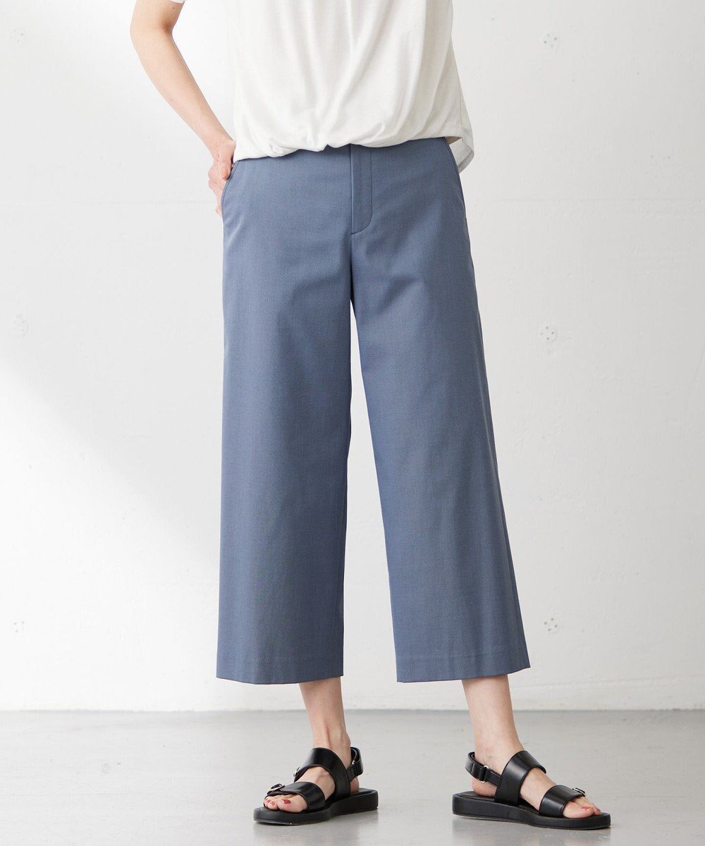 【ジェイ プレス/J.PRESS】の【WEB限定カラーあり・セットアップ対応・洗える・撥水・防汚】コットンFITTYシャーク ワイド アンクル パンツ インテリア・キッズ・メンズ・レディースファッション・服の通販 founy(ファニー) 　ファッション　Fashion　レディースファッション　WOMEN　セットアップ　Setup　パンツ　Pants　アンクル　Uncle　ウォッシャブル　Washable　春　Spring　洗える　Washable　ジャケット　Jacket　ストレート　Straight　セットアップ　Set Up　定番　Standard　ワイド　Wide　S/S・春夏　Ss・Spring/Summer　夏　Summer　ダルブルー系|ID: prp329100004519736 ipo3291000000031951064