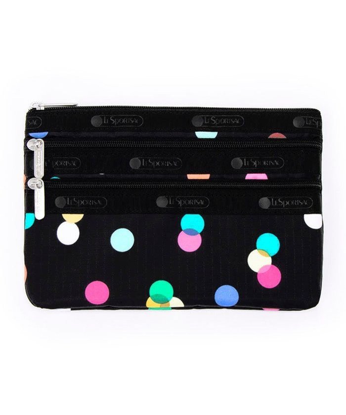 【レスポートサック/LeSportsac】の3ZIP COSMETIC/マルチカラードッツブラック インテリア・キッズ・メンズ・レディースファッション・服の通販 founy(ファニー) https://founy.com/ ファッション Fashion レディースファッション WOMEN 財布 Wallets ポーチ Pouches カラフル Colorful スリム Slim ドット Dot フラット Flat ポケット Pocket ポーチ Pouch ランダム Random 旅行 Travel 財布 Wallet |ID: prp329100004519764 ipo3291000000031951589
