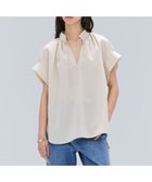 【ベイジ,/BEIGE,】の【洗える/接触冷感/速乾/UVケア対応】BATEAU / Vネックバックギャザーハーフスリーブブラウス Beige|ID: prp329100004519776 ipo3291000000031951789