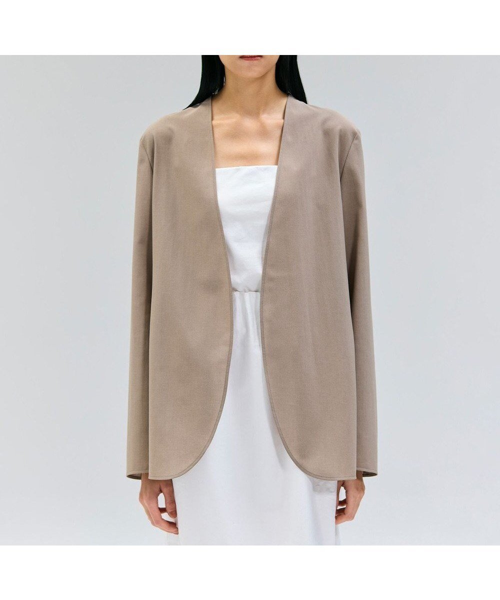 【ベイジ,/BEIGE,】の【洗える/接触冷感/速乾/UVケア対応】BATEAU / ボタンレスノーカラジャケット インテリア・キッズ・メンズ・レディースファッション・服の通販 founy(ファニー) 　ファッション　Fashion　レディースファッション　WOMEN　アウター　Coat Outerwear　ジャケット　Jackets　ノーカラージャケット　No Collar Leather Jackets　春　Spring　洗える　Washable　カーディガン　Cardigan　吸水　Water Absorption　ジャケット　Jacket　セットアップ　Set Up　人気　Popularity　バランス　Balance　リラックス　Relax　A/W・秋冬　Aw・Autumn/Winter・Fw・Fall-Winter　S/S・春夏　Ss・Spring/Summer　NEW・新作・新着・新入荷　New Arrivals　夏　Summer　ビジネス 仕事 通勤　Business　Taupe|ID: prp329100004519777 ipo3291000000031951794