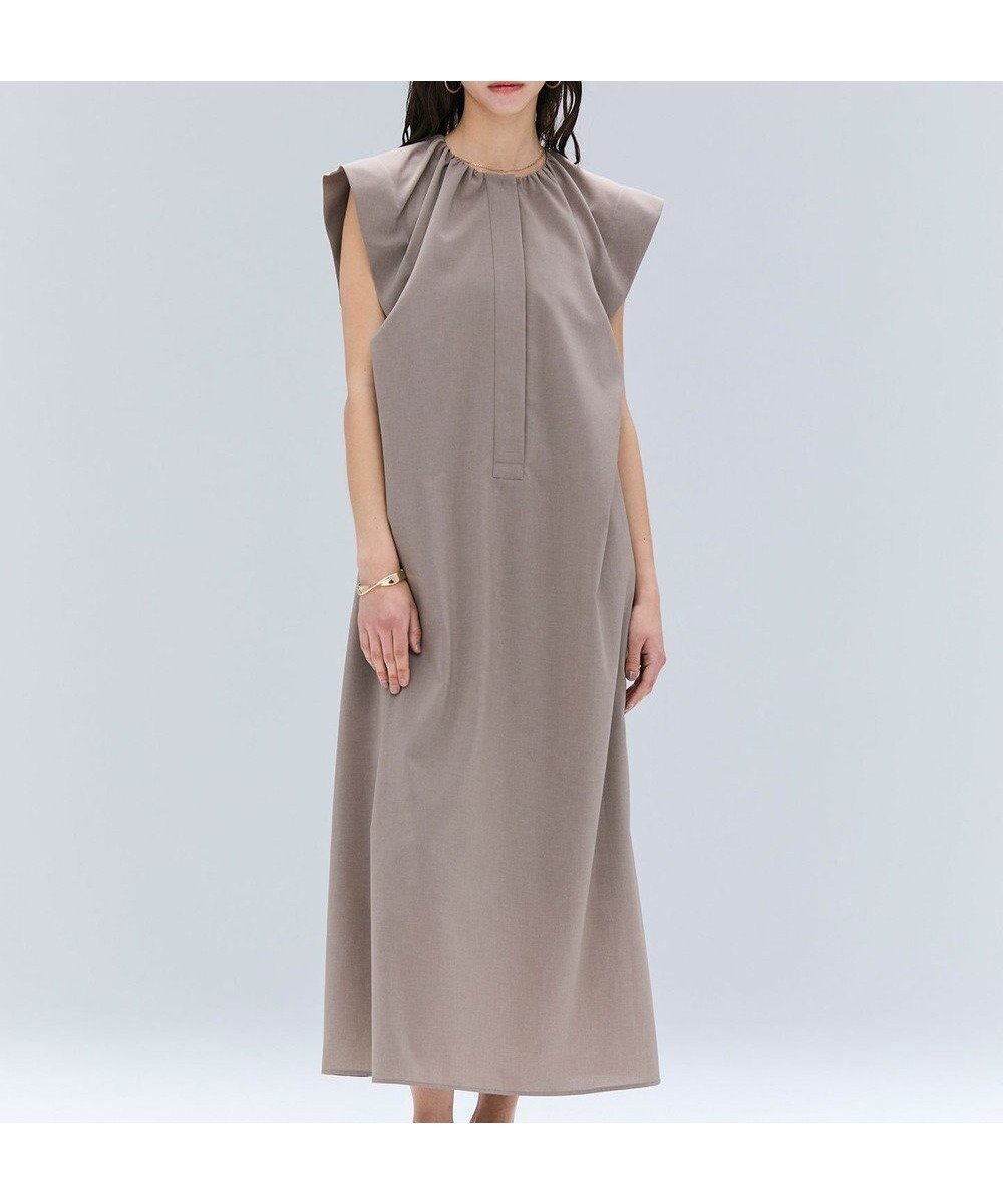 【ベイジ,/BEIGE,】の【洗える/接触冷感/速乾/UVケア対応】BATEAU / フレンチスリーブAラインタックワンピース インテリア・キッズ・メンズ・レディースファッション・服の通販 founy(ファニー) 　ファッション　Fashion　レディースファッション　WOMEN　ワンピース　Dress　春　Spring　洗える　Washable　吸水　Water Absorption　スリーブ　Sleeve　人気　Popularity　フレンチ　French　ロング　Long　S/S・春夏　Ss・Spring/Summer　NEW・新作・新着・新入荷　New Arrivals　夏　Summer　旅行　Travel　ビジネス 仕事 通勤　Business　Taupe|ID: prp329100004519779 ipo3291000000031951808