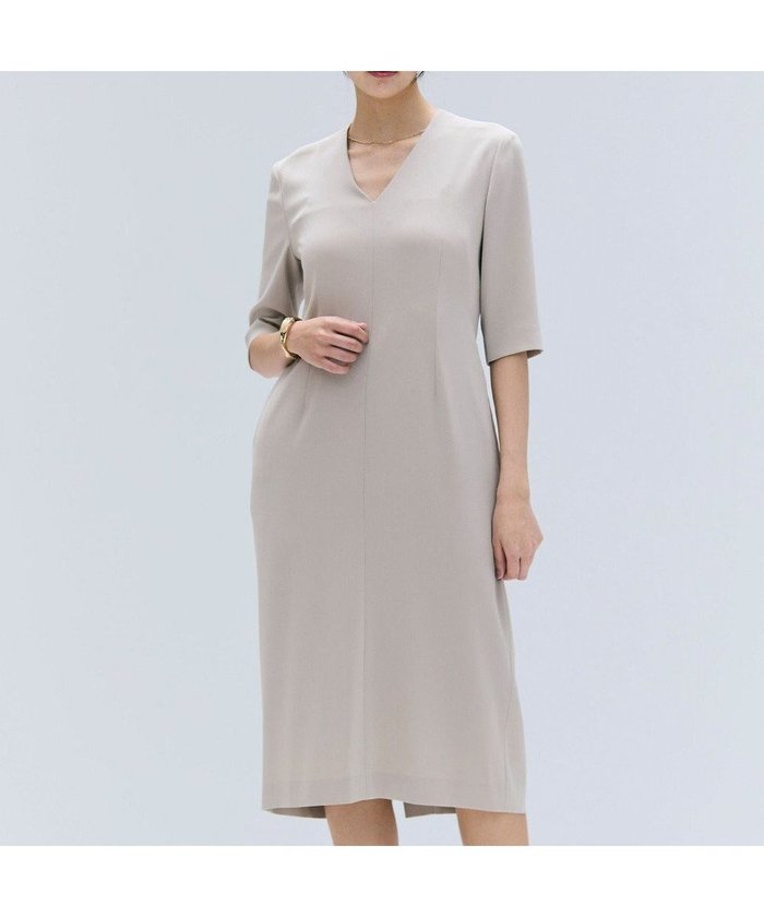 【ベイジ,/BEIGE,】の【洗える】CINDY / Vネックハーフスリーブワンピース インテリア・キッズ・メンズ・レディースファッション・服の通販 founy(ファニー) https://founy.com/ ファッション Fashion レディースファッション WOMEN ワンピース Dress ウォッシャブル Washable オケージョン Occasion 洗える Washable サテン Satin シェイプ Shape ジャケット Jacket ストレッチ Stretch スーツ Suit セットアップ Set Up ドレス Dress 人気 Popularity A/W・秋冬 Aw・Autumn/Winter・Fw・Fall-Winter S/S・春夏 Ss・Spring/Summer NEW・新作・新着・新入荷 New Arrivals おすすめ Recommend 夏 Summer セレモニー Ceremony ビジネス 仕事 通勤 Business |ID: prp329100004519780 ipo3291000000031951810