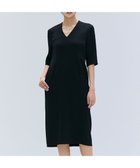 【ベイジ,/BEIGE,】の【洗える】CINDY / Vネックハーフスリーブワンピース Black x Black|ID: prp329100004519780 ipo3291000000031951814