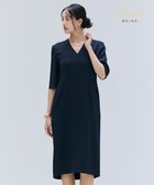 【ベイジ,/BEIGE,】の【洗える】CINDY / Vネックハーフスリーブワンピース Navy x Black|ID: prp329100004519780 ipo3291000000033552037