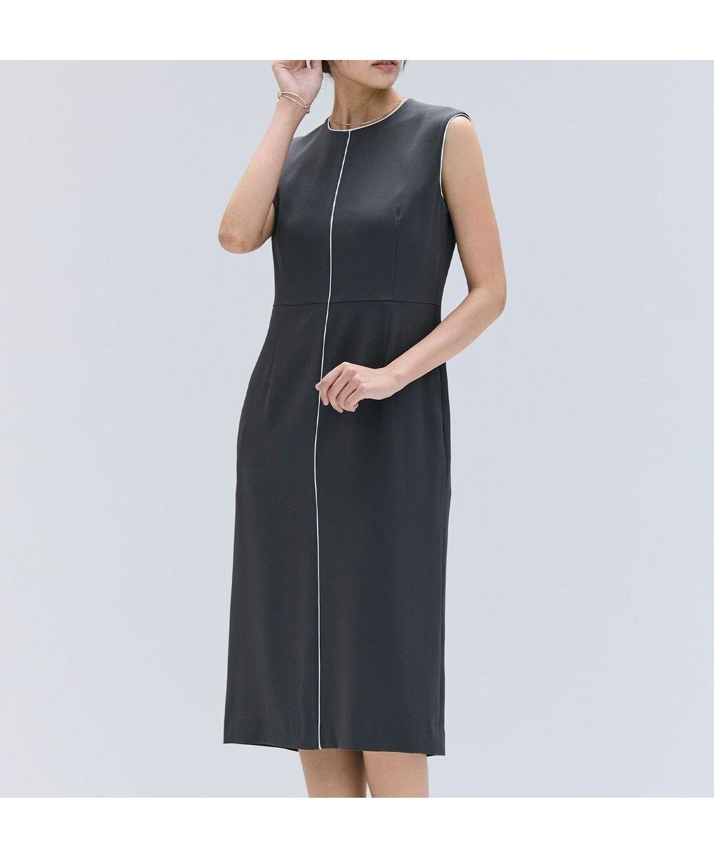 【ベイジ,/BEIGE,】の【洗える】CINDY / クルーネックノースリーブワンピース インテリア・キッズ・メンズ・レディースファッション・服の通販 founy(ファニー) 　ファッション　Fashion　レディースファッション　WOMEN　ワンピース　Dress　ウォッシャブル　Washable　オケージョン　Occasion　洗える　Washable　サテン　Satin　ジャケット　Jacket　ストレッチ　Stretch　スーツ　Suit　セットアップ　Set Up　センター　Center　ドレス　Dress　人気　Popularity　パイピング　Piping　A/W・秋冬　Aw・Autumn/Winter・Fw・Fall-Winter　S/S・春夏　Ss・Spring/Summer　NEW・新作・新着・新入荷　New Arrivals　おすすめ　Recommend　夏　Summer　セレモニー　Ceremony　ビジネス 仕事 通勤　Business　C.Gray x White|ID: prp329100004519781 ipo3291000000031951817