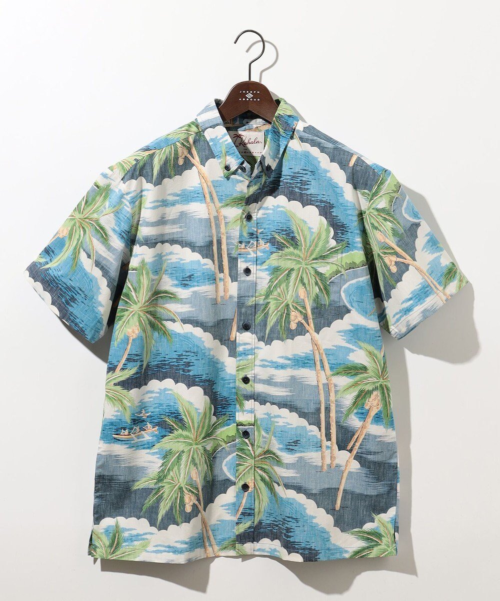 【ジョセフ アブード/JOSEPH ABBOUD / MEN】の【老舗アロハブランドとのコラボレーション】KAHALA ALOHAシャツ インテリア・キッズ・メンズ・レディースファッション・服の通販 founy(ファニー) 　ファッション　Fashion　メンズファッション　MEN　トップス・カットソー　Tops/Tshirt/Men　シャツ　Shirts　アクセサリー　Accessories　アロハ　Aloha　春　Spring　シューズ　Shoes　シンプル　Simple　ジャケット　Jacket　スニーカー　Sneakers　スラックス　Slacks　ビーチ　Beach　ブロード　Broad　プリント　Print　モチーフ　Motif　リゾート　Resort　リラックス　Relax　S/S・春夏　Ss・Spring/Summer　夏　Summer　ビジネス 仕事 通勤　Business　ブルーヤシの木柄|ID: prp329100004520396 ipo3291000000031961766