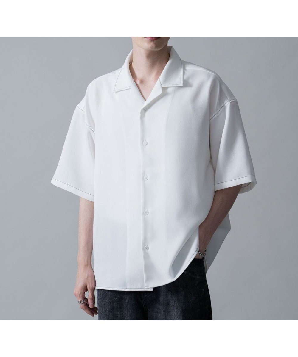 【ウィゴー/WEGO / MEN】の【速乾/しわになりにくい/MLサイズ展開】ドライポリオープンカラーシャツ(SS) インテリア・キッズ・メンズ・レディースファッション・服の通販 founy(ファニー) 　ファッション　Fashion　メンズファッション　Fashion for Men　トップス・カットソー　Cut & Sew Tops　メンズシャツ　Shirts　春　Spring　シンプル　Simple, Minimal　スマホ　Smartphone, Mobile Device　スラックス　Slacks, Dress Pants　タンク　Tank Top, Sleeveless Top　トレンド　Trend, Trending Now　ベーシック　Basic, Essential　半袖　Short Sleeve, Half Sleeve　無地　Plain, Solid Color　S/S・春夏　SS, Spring/Summer, Warm Season　プチプライス・低価格　Affordable / Budget Price　おすすめ　Recommended / Our Picks　夏　Summer　ホワイトその他|ID: prp329100004520399 ipo3291000000033440286