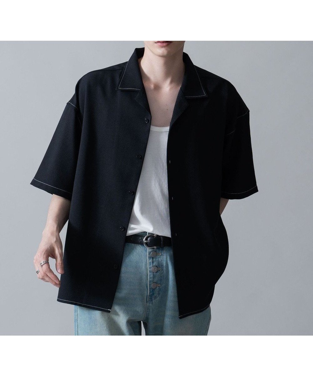 【ウィゴー/WEGO / MEN】の【速乾/しわになりにくい/MLサイズ展開】ドライポリオープンカラーシャツ(SS) インテリア・キッズ・メンズ・レディースファッション・服の通販 founy(ファニー) 　ファッション　Fashion　メンズファッション　Fashion for Men　トップス・カットソー　Cut & Sew Tops　メンズシャツ　Shirts　春　Spring　シンプル　Simple, Minimal　スマホ　Smartphone, Mobile Device　スラックス　Slacks, Dress Pants　タンク　Tank Top, Sleeveless Top　トレンド　Trend, Trending Now　ベーシック　Basic, Essential　半袖　Short Sleeve, Half Sleeve　無地　Plain, Solid Color　S/S・春夏　SS, Spring/Summer, Warm Season　プチプライス・低価格　Affordable / Budget Price　おすすめ　Recommended / Our Picks　夏　Summer　ブラックその他|ID: prp329100004520399 ipo3291000000033440289