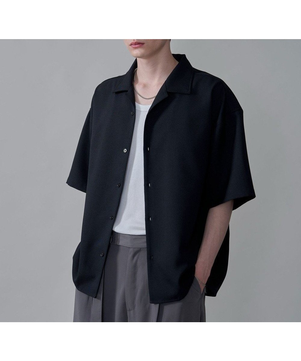 【ウィゴー/WEGO / MEN】の【速乾/しわになりにくい/MLサイズ展開】ドライポリオープンカラーシャツ(SS) インテリア・キッズ・メンズ・レディースファッション・服の通販 founy(ファニー) 　ファッション　Fashion　メンズファッション　Fashion for Men　トップス・カットソー　Cut & Sew Tops　メンズシャツ　Shirts　春　Spring　シンプル　Simple, Minimal　スマホ　Smartphone, Mobile Device　スラックス　Slacks, Dress Pants　タンク　Tank Top, Sleeveless Top　トレンド　Trend, Trending Now　ベーシック　Basic, Essential　半袖　Short Sleeve, Half Sleeve　無地　Plain, Solid Color　S/S・春夏　SS, Spring/Summer, Warm Season　プチプライス・低価格　Affordable / Budget Price　おすすめ　Recommended / Our Picks　夏　Summer　ブラック|ID: prp329100004520399 ipo3291000000033440290