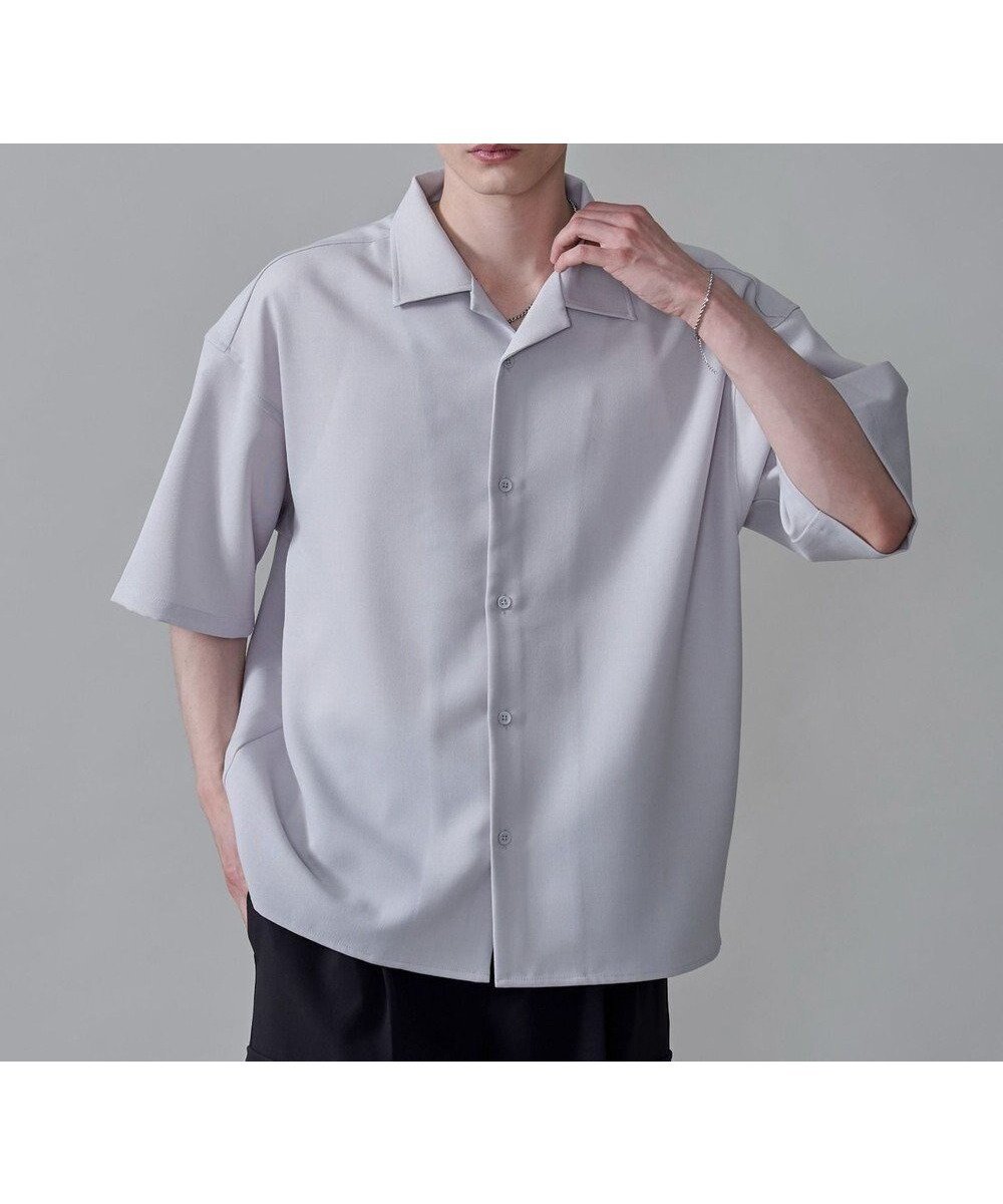 【ウィゴー/WEGO / MEN】の【速乾/しわになりにくい/MLサイズ展開】ドライポリオープンカラーシャツ(SS) インテリア・キッズ・メンズ・レディースファッション・服の通販 founy(ファニー) 　ファッション　Fashion　メンズファッション　Fashion for Men　トップス・カットソー　Cut & Sew Tops　メンズシャツ　Shirts　春　Spring　シンプル　Simple, Minimal　スマホ　Smartphone, Mobile Device　スラックス　Slacks, Dress Pants　タンク　Tank Top, Sleeveless Top　トレンド　Trend, Trending Now　ベーシック　Basic, Essential　半袖　Short Sleeve, Half Sleeve　無地　Plain, Solid Color　S/S・春夏　SS, Spring/Summer, Warm Season　プチプライス・低価格　Affordable / Budget Price　おすすめ　Recommended / Our Picks　夏　Summer　ライトグレー|ID: prp329100004520399 ipo3291000000034991424