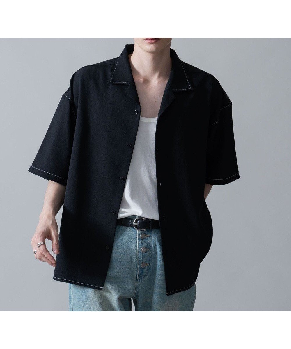 【ウィゴー/WEGO / MEN】の【速乾/しわになりにくい/MLサイズ展開】ドライポリオープンカラーシャツ(SS) インテリア・キッズ・メンズ・レディースファッション・服の通販 founy(ファニー) 　ファッション　Fashion　メンズファッション　Fashion for Men　トップス・カットソー　Cut & Sew Tops　メンズシャツ　Shirts　春　Spring　シンプル　Simple, Minimal　スマホ　Smartphone, Mobile Device　スラックス　Slacks, Dress Pants　タンク　Tank Top, Sleeveless Top　トレンド　Trend, Trending Now　ベーシック　Basic, Essential　半袖　Short Sleeve, Half Sleeve　無地　Plain, Solid Color　S/S・春夏　SS, Spring/Summer, Warm Season　プチプライス・低価格　Affordable / Budget Price　おすすめ　Recommended / Our Picks　夏　Summer　ブラックその他|ID: prp329100004520399 ipo3291000000034991425