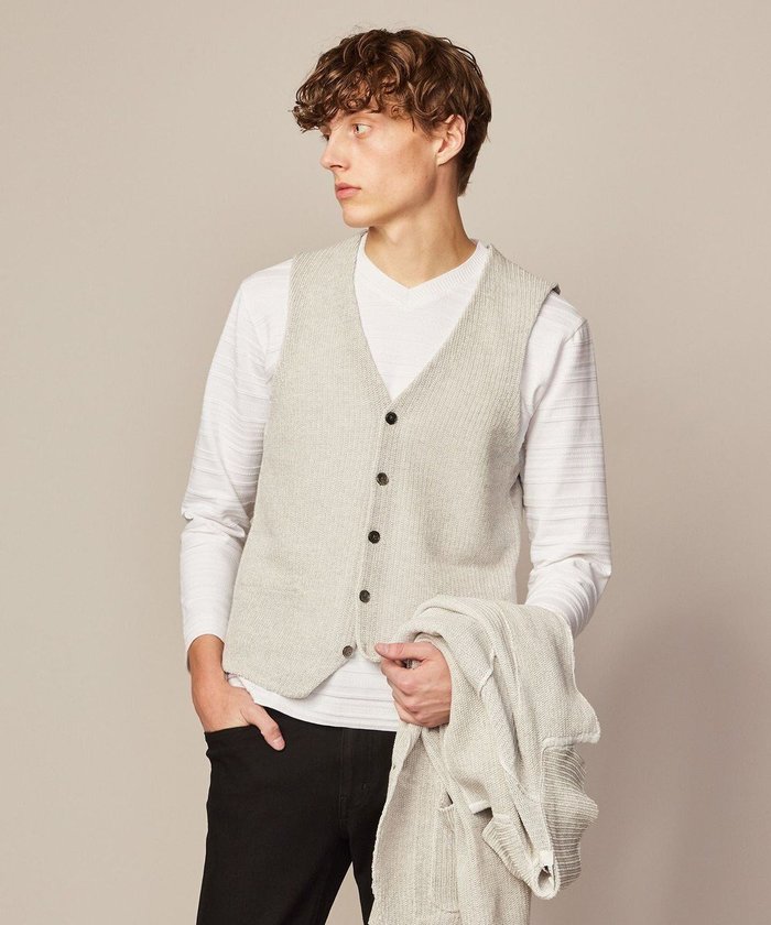 【ジョセフ アブード/JOSEPH ABBOUD / MEN】の【洗える】ストローヤーン ニット ベスト インテリア・キッズ・メンズ・レディースファッション・服の通販 founy(ファニー) https://founy.com/ ファッション Fashion メンズファッション Fashion for Men トップス・カットソー Cut & Sew Tops ニット・セーター / 定番トップス Knit Tops & Sweaters ベスト・ジレ Vests & Gilets コーティング Coating, Coated Finish ジャケット Jacket, Outerwear ベスト Vest, Waistcoat ミドル Middle Length, Mid Height 夏 Summer 春 Spring S/S・春夏 SS, Spring/Summer, Warm Season 洗える Machine Washable |ID: prp329100004520404 ipo3291000000032757364