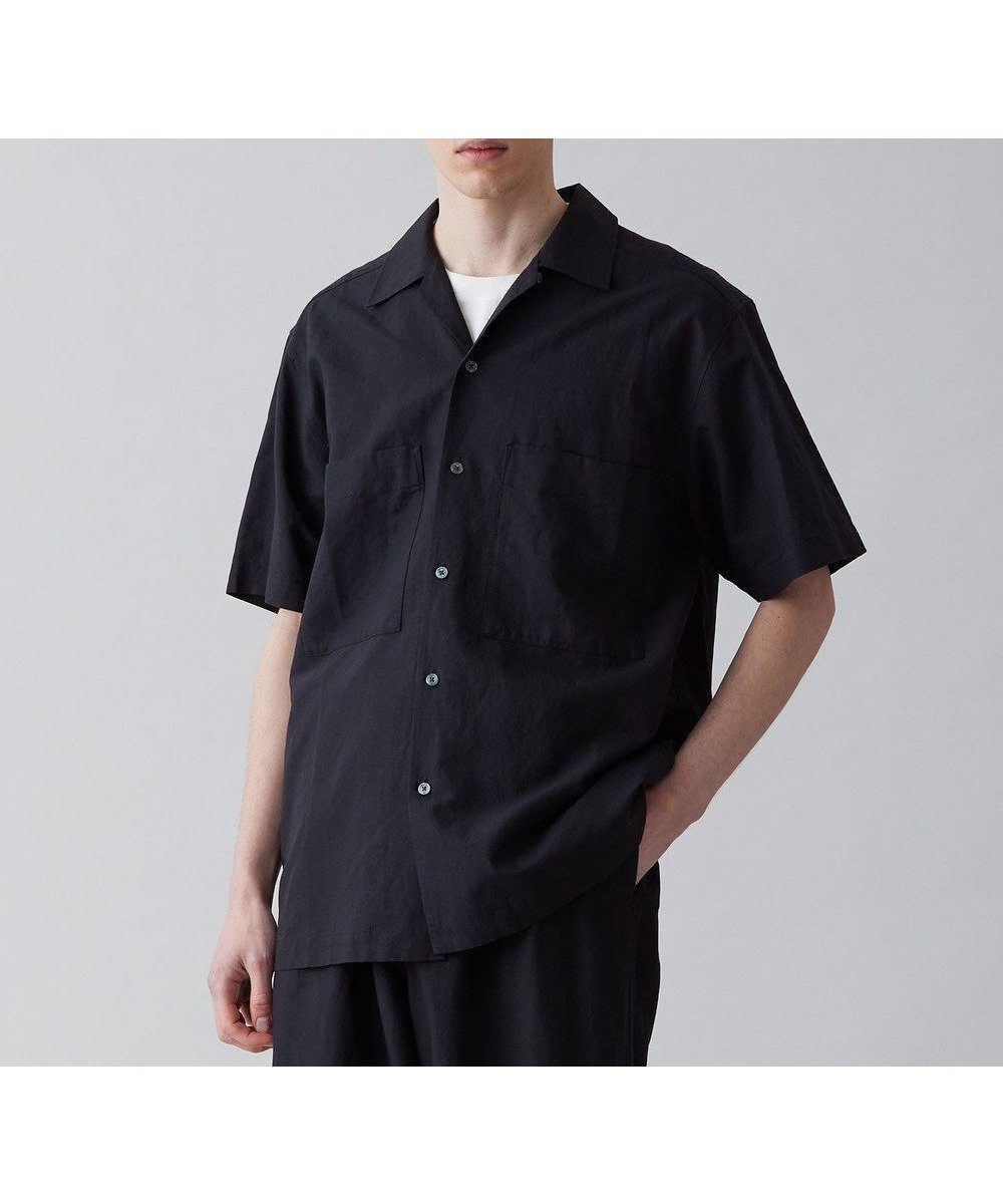 【アンフィーロ/UNFILO / MEN】のライトリネン オープンカラーシャツ 23年春夏商品 インテリア・キッズ・メンズ・レディースファッション・服の通販 founy(ファニー) 　ファッション　Fashion　メンズファッション　Men's Style Online　トップス・カットソー　Tops/Tshirt/Men　シャツ　Shirts　ウォッシャブル　Washable　春　Spring　軽量　Lightweight　雑誌　Magazine　トレンド　Trend　リネン　Linen　リラックス　Relax　ワーク　Work　S/S・春夏　Ss・Spring/Summer　夏　Summer　ブラック|ID: prp329100004520415 ipo3291000000032634034