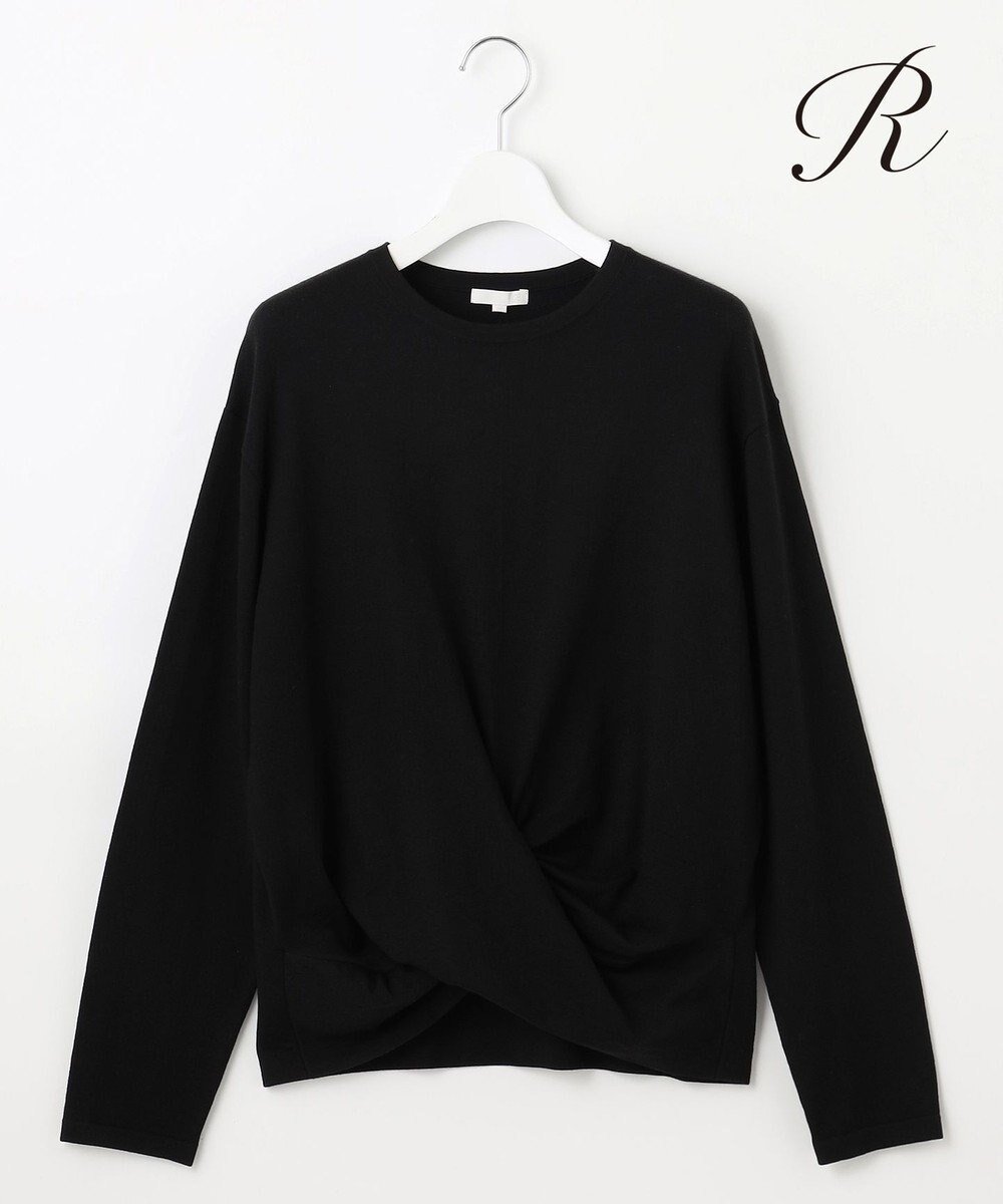 【23区/NIJYUSANKU】の【R(アール)】ツイストデザイン ニット インテリア・キッズ・メンズ・レディースファッション・服の通販 founy(ファニー) 　ファッション　Fashion　レディースファッション　Fashion for Women　トップス・カットソー　Cut & Sew Tops　ニット　Knit Tops & Sweaters　コレクション　Collection, Seasonal Line　シルク　Silk, 100% Silk　シンプル　Simple, Minimal　ストレッチ　Stretch, Stretchy Fabric　セーター　Sweater, Knitwear　ツイスト　Tweed, Tweed Fabric　人気　Popular, Best Seller　長袖　Long Sleeve, Full Sleeve　フロント　Front, Front Design　A/W・秋冬　Autumn/Winter　冬　Winter / This Winter　2024年　2024　2024-2025秋冬・A/W　Autumn/Winter 2024–25 AW24–25　ブラック系|ID: prp329100004520612 ipo3291000000033673387