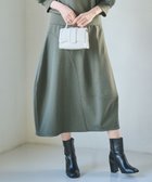 【ハッシュニュアンス/#Newans】の【亀恭子さんコラボ】ラウンドステッチスカート カーキ|ID: prp329100004520828 ipo3291000000031970489