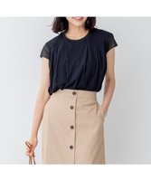 【23区/NIJYUSANKU】の【洗える】チュールコンビジャージー シアー カットソー 人気、トレンドファッション・服の通販 founy(ファニー) ファッション Fashion レディースファッション Fashion for Women トップス・カットソー Cut & Sew Tops シャツ・ブラウス・オフィスカジュアル Elegant Blouses & Button-Ups ロングTシャツ・Tシャツ Longline T-Shirts & Tees カットソー・ベーシックTシャツ Cut-and-Sewn Tops / Stretch Tees & Basics エアリー Airy Texture 春 Spring 洗える Machine Washable カットソー Cut and Sewn Top シアー Sheer, See-Through ストレッチ Stretch, Stretchy Fabric チュール Tulip, Tulip Motif S/S・春夏 SS, Spring/Summer, Warm Season 再入荷 Restock / Back in Stock 夏 Summer 2023春夏・S/S Spring/Summer 2023 SS23 2023年 2023 エレガント 上品 Elegant |ID:prp329100004520864