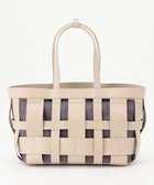 【イザック/Y'SACCS】の【リサイクルレザー】メッシュかごバッグ large アイボリー×グレージュ|ID: prp329100004520877 ipo3291000000031971491