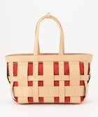 【イザック/Y'SACCS】の【リサイクルレザー】メッシュかごバッグ large ナチュラル×オレンジ|ID: prp329100004520877 ipo3291000000031971492